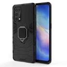 For OPPO Reno5 Pro PC + TPU Shockproof Protective Case with Magnetic Ring Holder(Black) - 1