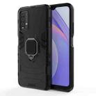 For Xiaomi Redmi Note 9 4G PC + TPU Shockproof Protective Case with Magnetic Ring Holder(Black) - 1