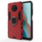 For Xiaomi Redmi Note 9 5G PC + TPU Shockproof Protective Case with Magnetic Ring Holder(Red) - 1