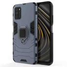 For Xiaomi Poco M3 PC + TPU Shockproof Protective Case with Magnetic Ring Holder(Navy Blue) - 1