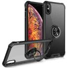 Armor Ring PC + TPU Magnetic Shockproof Protective Case For iPhone XS / X(Black) - 1