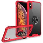 Armor Ring PC + TPU Magnetic Shockproof Protective Case For iPhone XS / X(Red) - 1