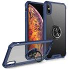 Armor Ring PC + TPU Magnetic Shockproof Protective Case For iPhone XS / X(Blue) - 1