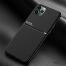 For iPhone 11 Pro Classic Tilt Strip Grain Magnetic Shockproof PC + TPU Case (Black) - 1