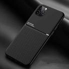 For iPhone 12 / 12 Pro Classic Tilt Strip Grain Magnetic Shockproof PC + TPU Case(Black) - 1