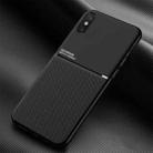 For iPhone X / XS Classic Tilt Strip Grain Magnetic Shockproof PC + TPU Case(Black) - 1