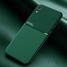 For iPhone XR Classic Tilt Strip Grain Magnetic Shockproof PC + TPU Case(Green) - 1