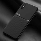 For iPhone XS Max Classic Tilt Strip Grain Magnetic Shockproof PC + TPU Case(Black) - 1
