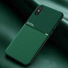 For iPhone XS Max Classic Tilt Strip Grain Magnetic Shockproof PC + TPU Case(Green) - 1