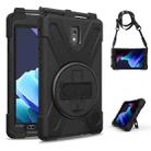 For Samsung Galaxy Tab active 3 T570 / T575 8.0 Shockproof Colorful Silicone + PC Protective Case with Holder & Shoulder Strap & Hand Strap(Black) - 1