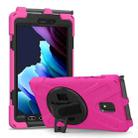 For Samsung Galaxy Tab active 3 T570 / T575 8.0 Shockproof Colorful Silicone + PC Protective Case with Holder & Shoulder Strap & Hand Strap(Rose Red) - 1