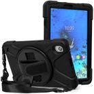 For Lenovo Tab M8 (2020) TB-8705F 8.0 inch Shockproof Colorful Silicone + PC Protective Case with Holder & Shoulder Strap & Hand Strap(Black) - 4