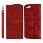 Life of Tree Embossing Pattern Horizontal Flip Leather Case with Holder & Card Slot & Wallet & Photo Frame & Lanyard For iPhone 6 Plus & 6s Plus(Red) - 1