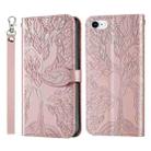 Life of Tree Embossing Pattern Horizontal Flip Leather Case with Holder & Card Slot & Wallet & Photo Frame & Lanyard For iPhone 8 & 7(Rose Gold) - 1