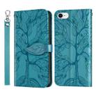 Life of Tree Embossing Pattern Horizontal Flip Leather Case with Holder & Card Slot & Wallet & Photo Frame & Lanyard For iPhone 8 & 7(Lake Blue) - 1