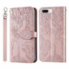 Life of Tree Embossing Pattern Horizontal Flip Leather Case with Holder & Card Slot & Wallet & Photo Frame & Lanyard For iPhone 8 Plus & 7 Plus(Rose Gold) - 1