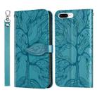 Life of Tree Embossing Pattern Horizontal Flip Leather Case with Holder & Card Slot & Wallet & Photo Frame & Lanyard For iPhone 8 Plus & 7 Plus(Lake Blue) - 1