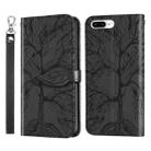Life of Tree Embossing Pattern Horizontal Flip Leather Case with Holder & Card Slot & Wallet & Photo Frame & Lanyard For iPhone 8 Plus & 7 Plus(Black) - 1