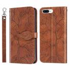 Life of Tree Embossing Pattern Horizontal Flip Leather Case with Holder & Card Slot & Wallet & Photo Frame & Lanyard For iPhone 8 Plus & 7 Plus(Brown) - 1