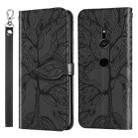 For Sony Xperia XZ2 Life of Tree Embossing Pattern Horizontal Flip Leather Case with Holder & Card Slot & Wallet & Photo Frame & Lanyard(Black) - 1