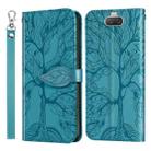 For Sony Xperia 8 Life of Tree Embossing Pattern Horizontal Flip Leather Case with Holder & Card Slot & Wallet & Photo Frame & Lanyard(Lake Blue) - 1