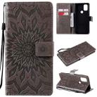 For OnePlus Nord N10 5G Sun Embossing Pattern Horizontal Flip Leather Case with Card Slot & Holder & Wallet & Lanyard(Grey) - 1