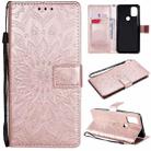 For OnePlus Nord N10 5G Sun Embossing Pattern Horizontal Flip Leather Case with Card Slot & Holder & Wallet & Lanyard(Rose Gold) - 1