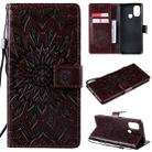 For OnePlus Nord N100 Sun Embossing Pattern Horizontal Flip Leather Case with Card Slot & Holder & Wallet & Lanyard(Brown) - 1