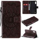 For LG K22 / K22 Plus Sun Embossing Pattern Horizontal Flip Leather Case with Card Slot & Holder & Wallet & Lanyard(Brown) - 1