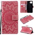 For OPPO F17 Pro / Reno4 Lite Sun Embossing Pattern Horizontal Flip Leather Case with Card Slot & Holder & Wallet & Lanyard(Pink) - 1