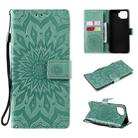 For OPPO F17 / A73 Sun Embossing Pattern Horizontal Flip Leather Case with Card Slot & Holder & Wallet & Lanyard(Green) - 1