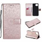 For OPPO F17 / A73 Sun Embossing Pattern Horizontal Flip Leather Case with Card Slot & Holder & Wallet & Lanyard(Rose Gold) - 1