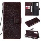 For OPPO Realme 7 Sun Embossing Pattern Horizontal Flip Leather Case with Card Slot & Holder & Wallet & Lanyard(Brown) - 1