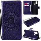 For OPPO Realme 7i / C17 Sun Embossing Pattern Horizontal Flip Leather Case with Card Slot & Holder & Wallet & Lanyard(Purple) - 1