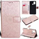 For OPPO Realme 7i / C17 Sun Embossing Pattern Horizontal Flip Leather Case with Card Slot & Holder & Wallet & Lanyard(Rose Gold) - 1