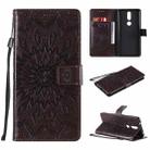 For Nokia 2.4 Sun Embossing Pattern Horizontal Flip Leather Case with Card Slot & Holder & Wallet & Lanyard(Brown) - 1