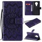 For Nokia 3.4 Sun Embossing Pattern Horizontal Flip Leather Case with Card Slot & Holder & Wallet & Lanyard(Purple) - 1