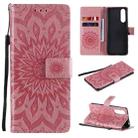 For Sony Xperia5 II Sun Embossing Pattern Horizontal Flip Leather Case with Card Slot & Holder & Wallet & Lanyard(Pink) - 1