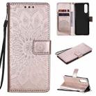 For Sony Xperia5 II Sun Embossing Pattern Horizontal Flip Leather Case with Card Slot & Holder & Wallet & Lanyard(Rose Gold) - 1