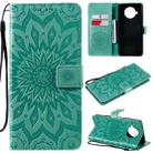 For Xiaomi Mi 10T Lite 5G Sun Embossing Pattern Horizontal Flip Leather Case with Card Slot & Holder & Wallet & Lanyard(Green) - 1