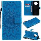 For Xiaomi Mi 10T Lite 5G Sun Embossing Pattern Horizontal Flip Leather Case with Card Slot & Holder & Wallet & Lanyard(Blue) - 1