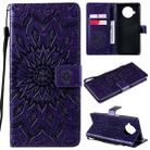 For Xiaomi Mi 10T Lite 5G Sun Embossing Pattern Horizontal Flip Leather Case with Card Slot & Holder & Wallet & Lanyard(Purple) - 1