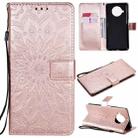 For Xiaomi Mi 10T Lite 5G Sun Embossing Pattern Horizontal Flip Leather Case with Card Slot & Holder & Wallet & Lanyard(Rose Gold) - 1