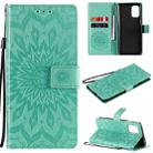 For OnePlus 8T Sun Embossing Pattern Horizontal Flip Leather Case with Card Slot & Holder & Wallet & Lanyard(Green) - 1