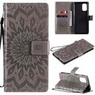 For OnePlus 8T Sun Embossing Pattern Horizontal Flip Leather Case with Card Slot & Holder & Wallet & Lanyard(Grey) - 1