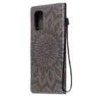 For OnePlus 8T Sun Embossing Pattern Horizontal Flip Leather Case with Card Slot & Holder & Wallet & Lanyard(Grey) - 3