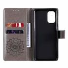 For OnePlus 8T Sun Embossing Pattern Horizontal Flip Leather Case with Card Slot & Holder & Wallet & Lanyard(Grey) - 4
