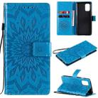 For OnePlus 8T Sun Embossing Pattern Horizontal Flip Leather Case with Card Slot & Holder & Wallet & Lanyard(Blue) - 1