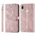 For Huawei P smart 2019 Life of Tree Embossing Pattern Horizontal Flip Leather Case with Holder & Card Slot & Wallet & Photo Frame & Lanyard(Rose Gold) - 1