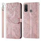 For Huawei P smart 2020 Life of Tree Embossing Pattern Horizontal Flip Leather Case with Holder & Card Slot & Wallet & Photo Frame & Lanyard(Rose Gold) - 1